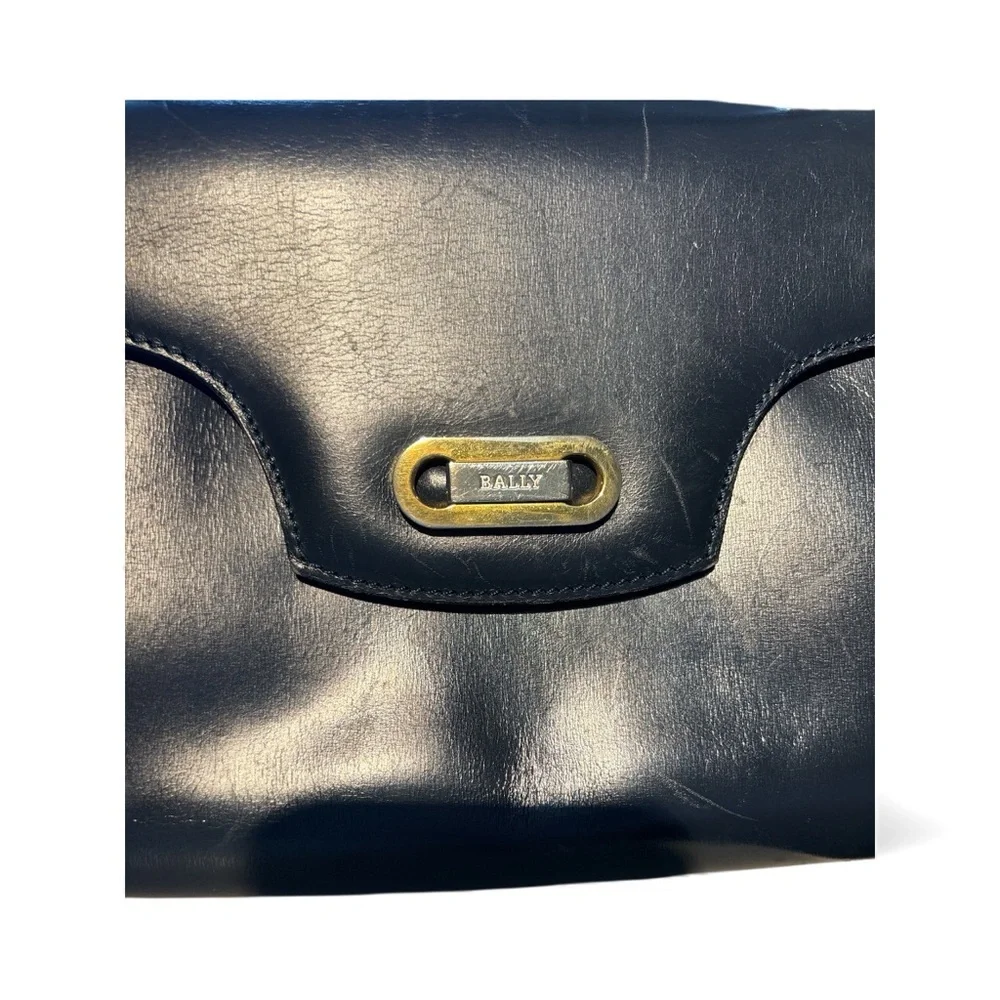 Vintage Bally Black Leather Top Handle Bag - Picture 3 of 12